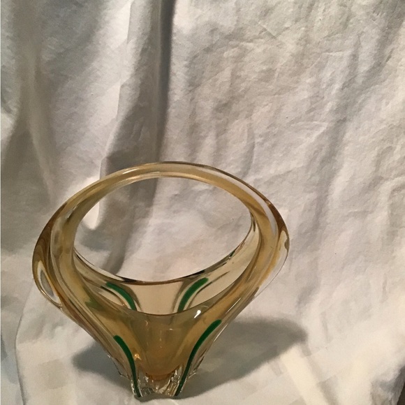 Mid-century, modern influence glass blown with occlusions and bubbles. - Picture 4 of 10